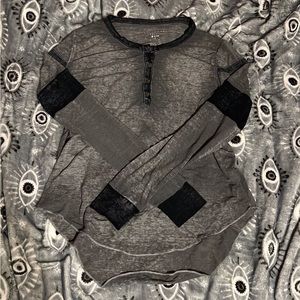 Gray Long Sleeve Top